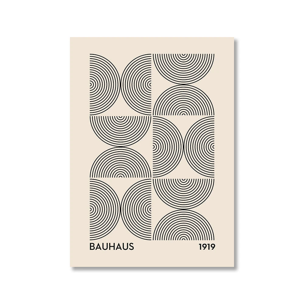 Vintage Retro Geometric Abstract Bauhaus Expo Art Gallery Poster Wall Art Fine Art Canvas Prints Pictures For Living Room Dining Room Home Office Decor