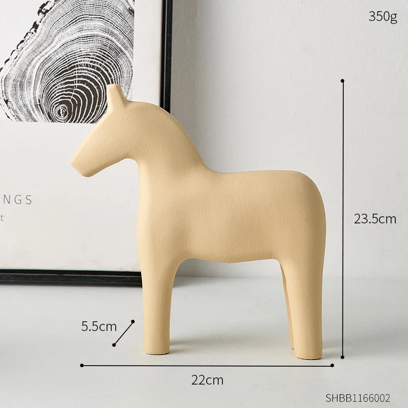 Nordic Wooden Horse Ornaments For Living Room Coffee Table Dining Room Decoration Wood Horse Statuettes For Dining Room Table Simple Scandinavian Home Decor