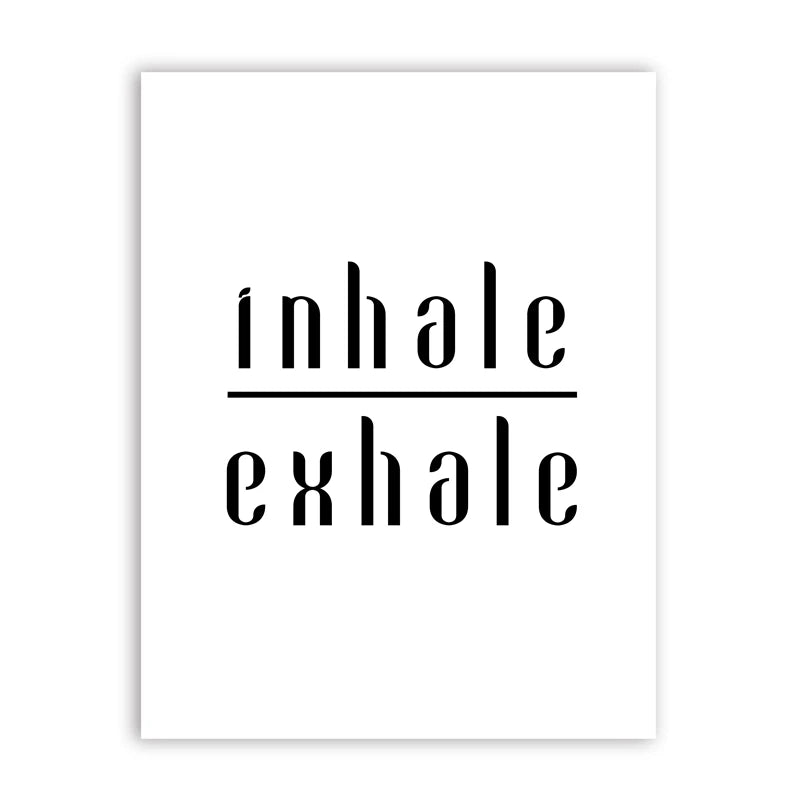 Inhale Exhale Minimalist Inspirational Meditation Poster Wall Art Fine Art Canvas Prints For Yoga Studio Pictures For Modern Home Decor