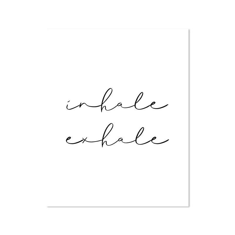 Inhale Exhale Minimalist Inspirational Meditation Poster Wall Art Fine Art Canvas Prints For Yoga Studio Pictures For Modern Home Decor