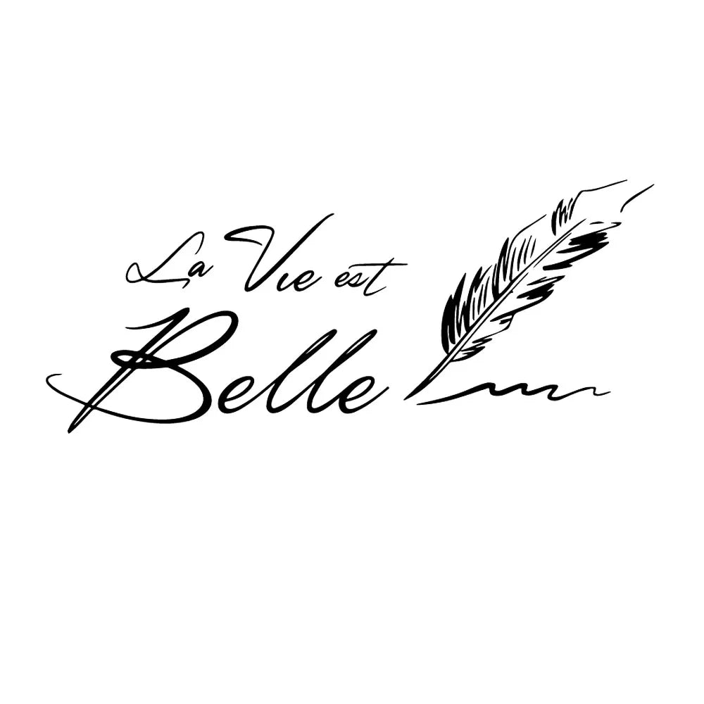 Life Is Good La Vie Est Belle French Quote Wall Decal Removable PVC Vinyl Wall Sticker For Living Room Bedroom Creative DIY Home Decor