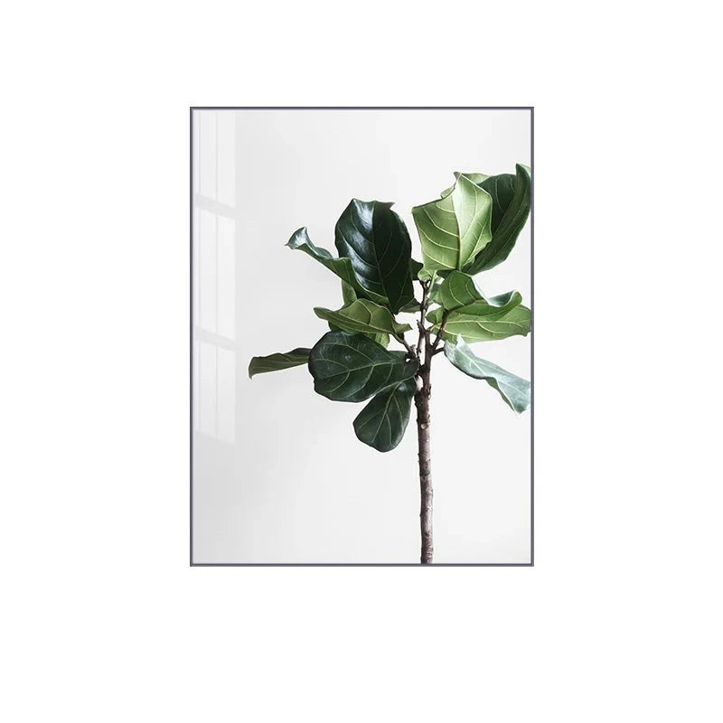 Minimalist Green Leaves Tropical Plants Wall Art Fine Art Canvas Prints Modern Botanical Pictures For Living Room Dining Room Home Office Decor