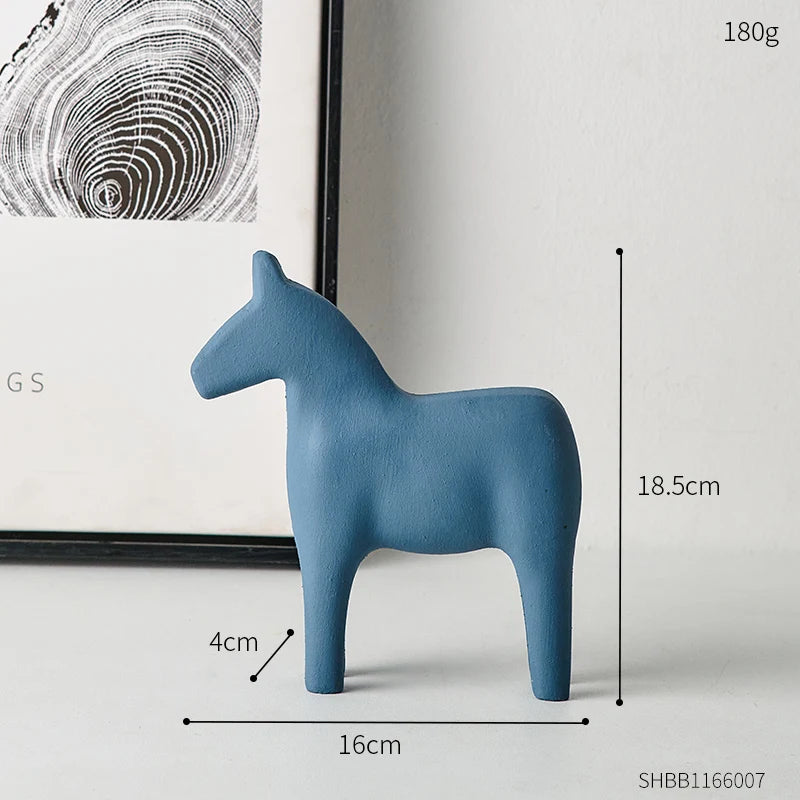 Nordic Wooden Horse Ornaments For Living Room Coffee Table Dining Room Decoration Wood Horse Statuettes For Dining Room Table Simple Scandinavian Home Decor