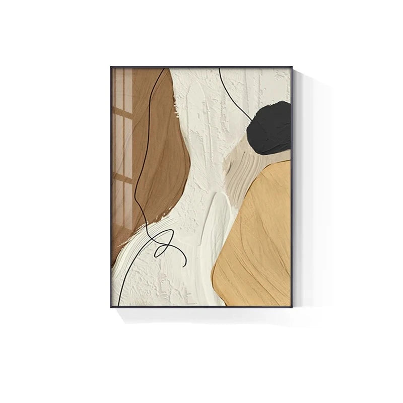 Neutral Colors Nordic Geomorphic Abstract Wall Art Fine Art Canvas Prints Brown Beige Pictures For Modern Loft Apartment Living Room Art Decor