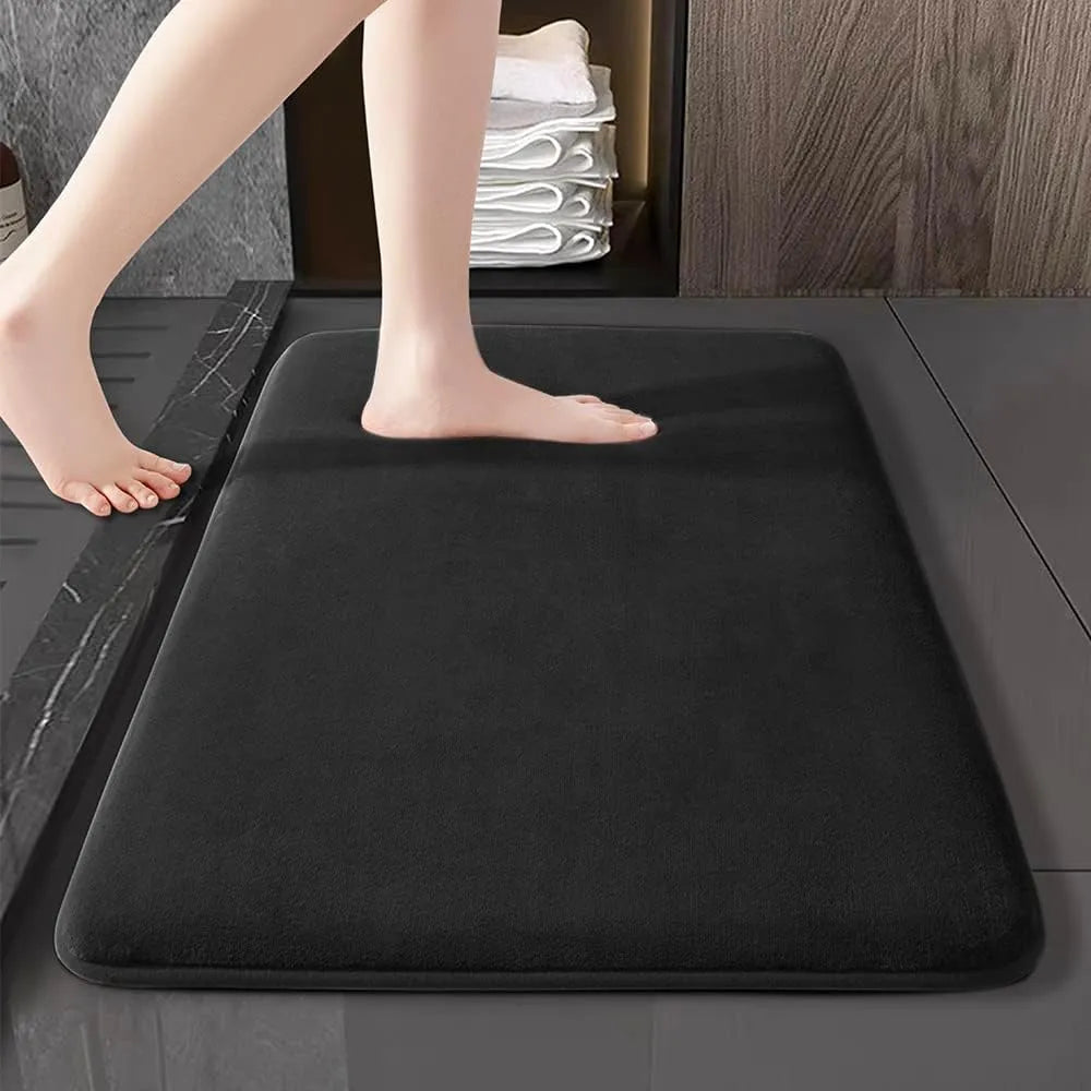 Ultra Absorbent Nordic Bath Mat Shower Room Floor Mat Super Anti-Slip Cushioned Soft Velvet Shower Mat For Washroom