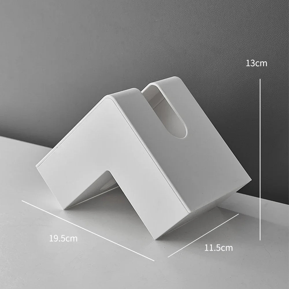 Minimalist Abstract L-Shaped Sculptured Tissue Box For Living Room Coffee Table Kitchen Worktop Desktop Nordic Style Home Decoration