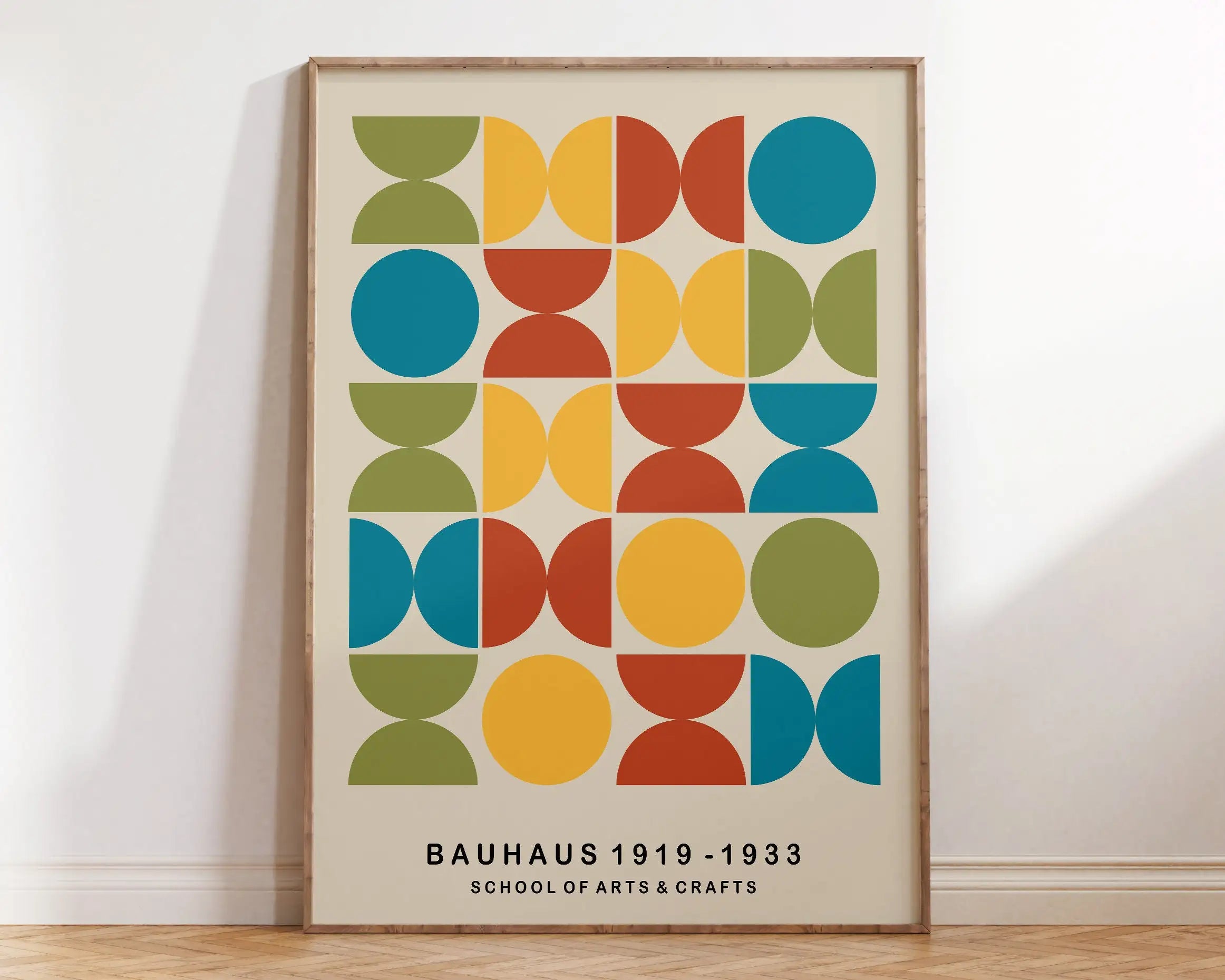 Coloful Vintage Retro Geometric Abstract Bauhaus Expo Art Gallery Poster Wall Art Fine Art Canvas Prints Pictures For Living Room Home Office Decor