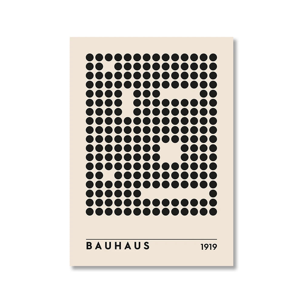 Vintage Retro Geometric Abstract Bauhaus Expo Art Gallery Poster Wall Art Fine Art Canvas Prints Pictures For Living Room Dining Room Home Office Decor