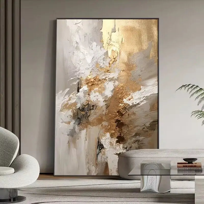 * Hand Painted * Large Format Textured Abstract Acrylic Oil Painting For Living Room Entrance Hall Foyer Contemporary Home Office Decor