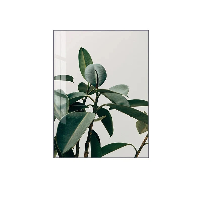 Minimalist Green Leaves Tropical Plants Wall Art Fine Art Canvas Prints Modern Botanical Pictures For Living Room Dining Room Home Office Decor