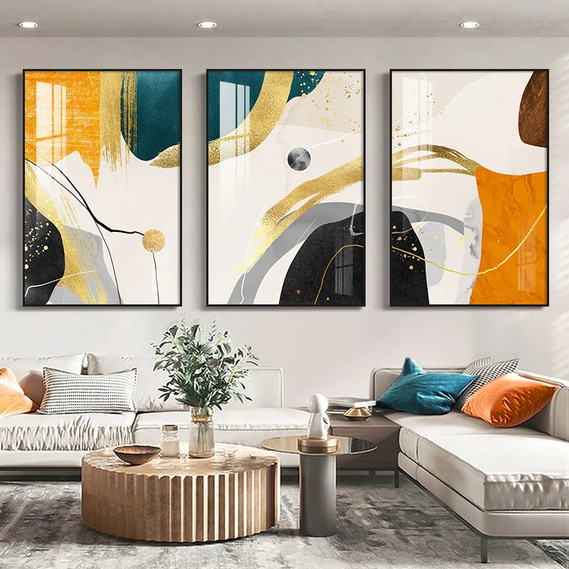 Modern Aesthetics Abstract Auspicious Wall Art Fine Art Canvas Prints Pictures For Luxury Living Room Dining Room Boutique Hotel Room Art Decor