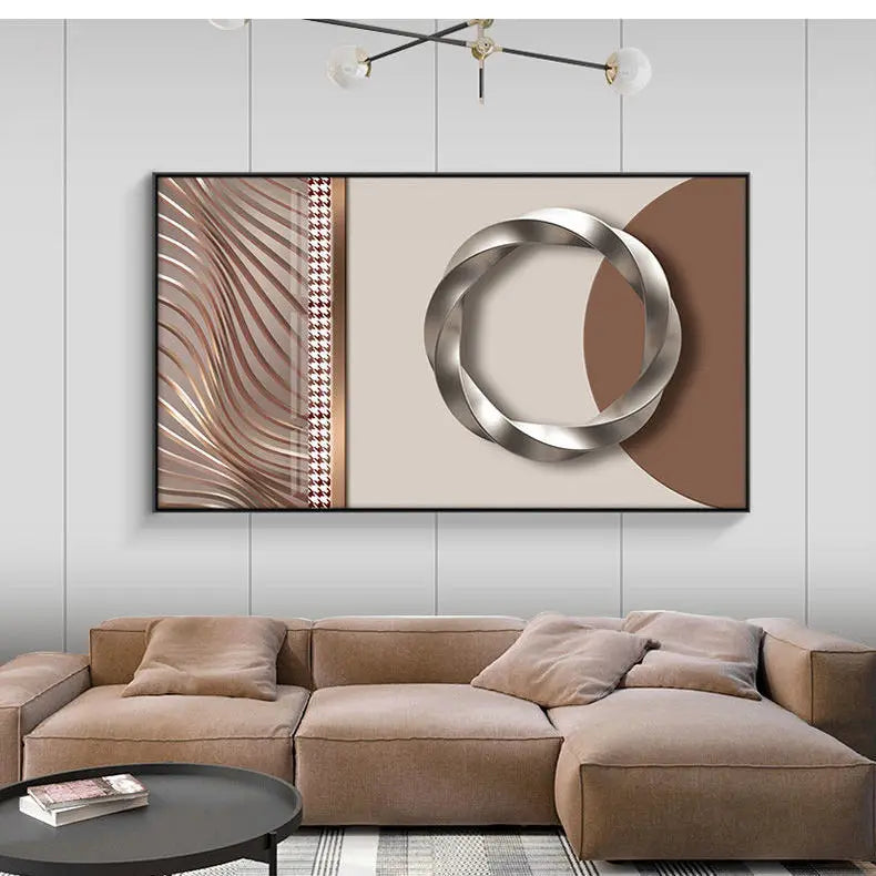 Modern Abstract Architectural Artforms Wall Art Fine Art Canvas Prints Black Brown Golden Beige Pictures For Luxury Loft Living Room Lifestyle Art Decor