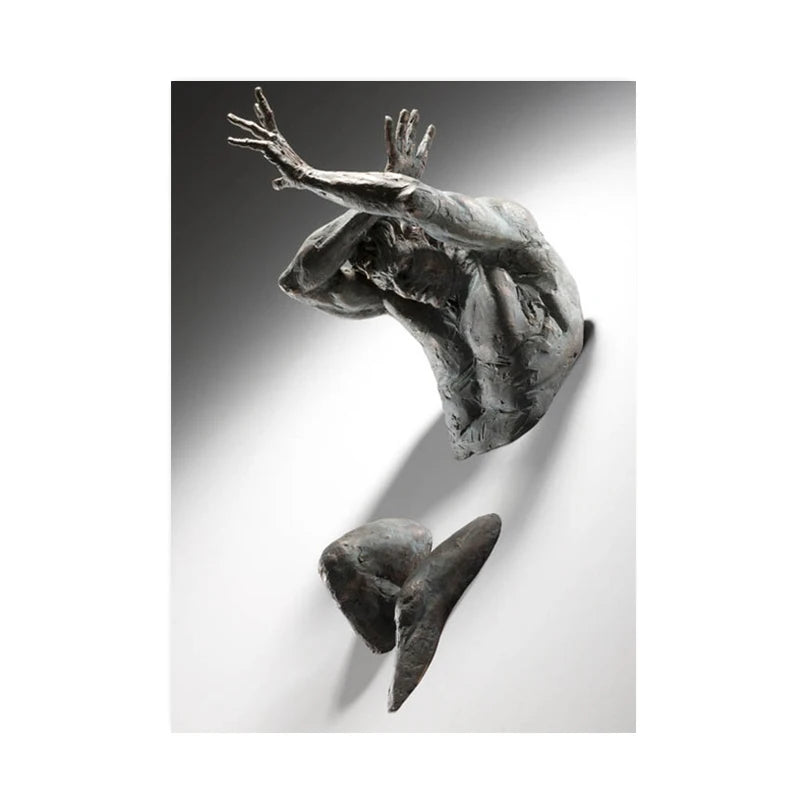 Modern Urban Abstract Iron Statue Wall Art Fine Art Canvas Prints 3d Visualization Figure Art Pictures For Minimalist Apartment Wall Decor