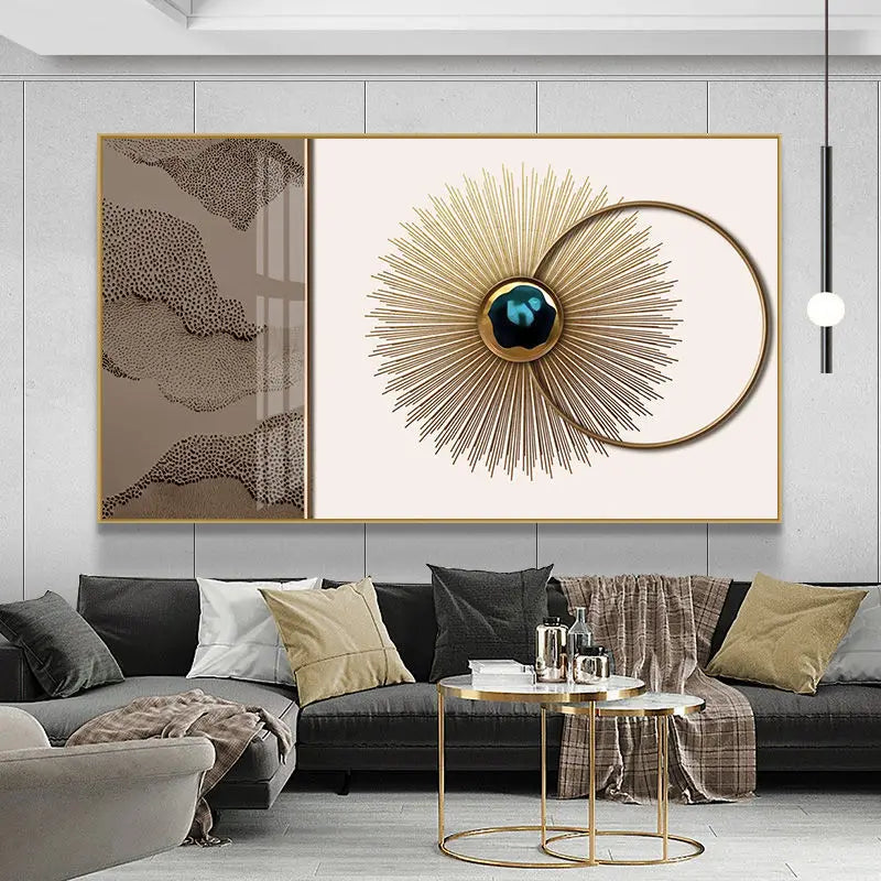 Modern Abstract Architectural Artforms Wall Art Fine Art Canvas Prints Black Brown Golden Beige Pictures For Luxury Loft Living Room Lifestyle Art Decor