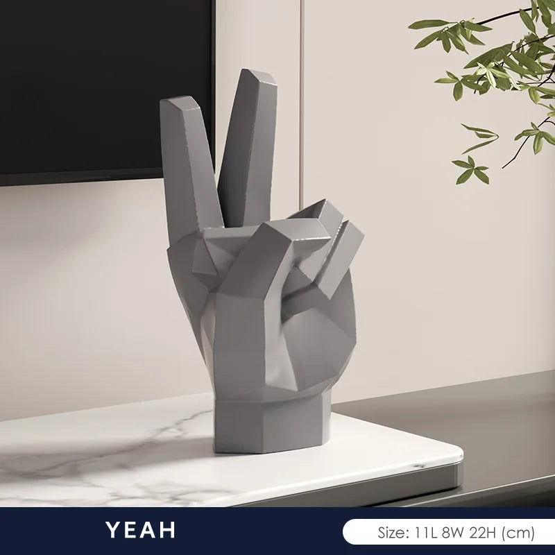 Thumbs Up, Yeah! Gesture Hand Statue Sculpture Art For Living Room Coffee Table Desktop Creative Artistic Home Office Desktop Decoration