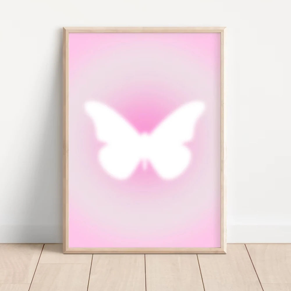 Pink Angel Aura Daily Affirmations Posters Wall Art Fine Art Canvas Prints Inspirational Pictures For Girl's Bedroom Living Room Art Decor