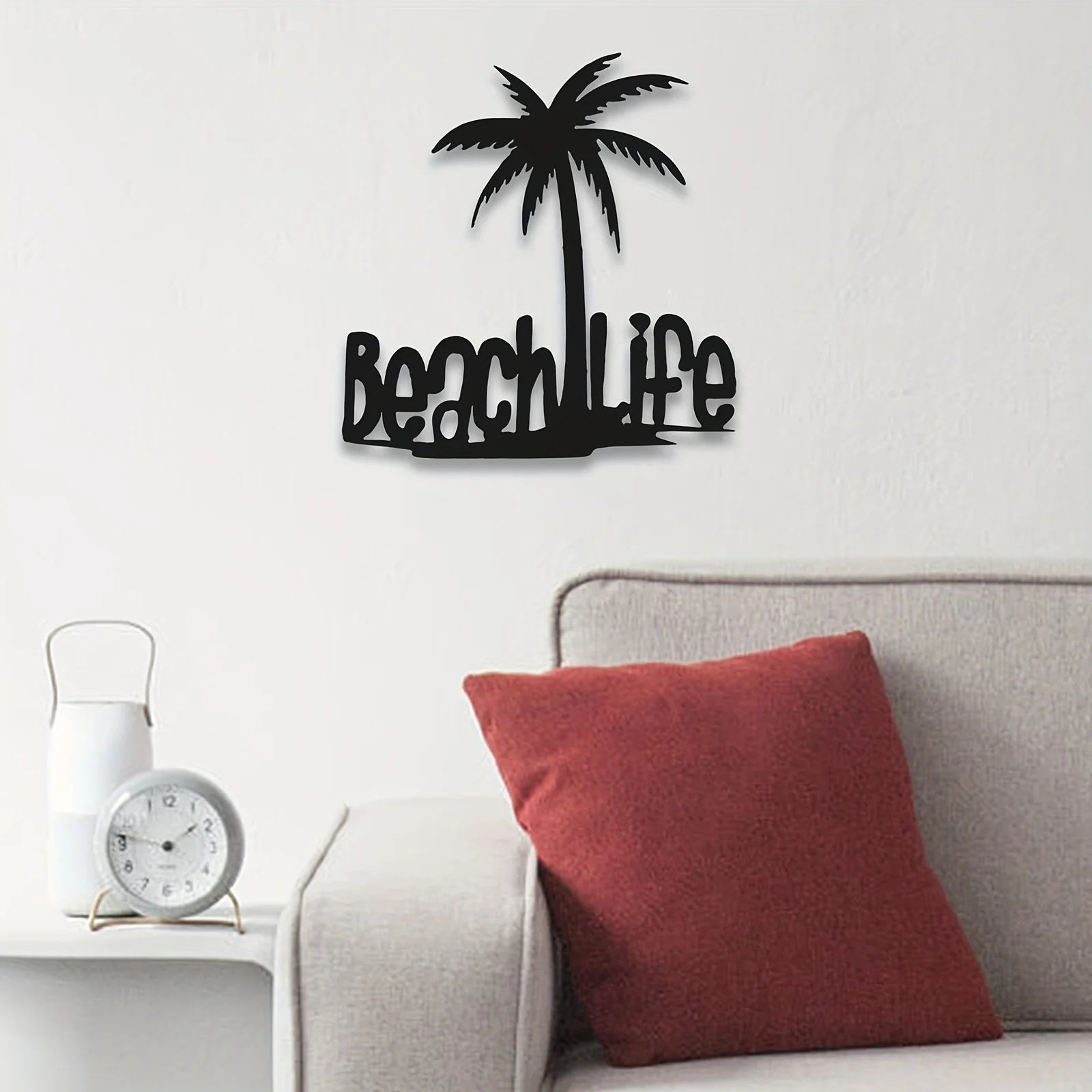 Beach Life Coconut Tree Metal Wall Art 3d Decoration For Living Room Bedroom Home Office Wall Decoration