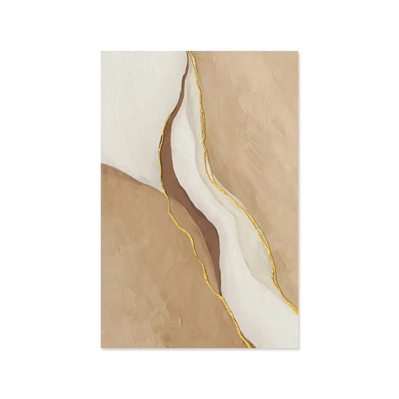 Neutral Shades Brown Beige Abstract Geomorphic Design Wall Art Fine Art Canvas Prints Nordic Pictures For Living Room Home Office Art Decor