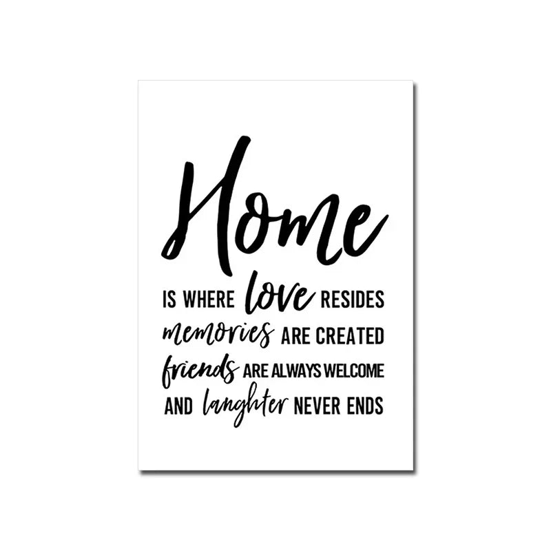 Home &amp; Family Quotes Posters Typographic Wall Art Fine Art Canvas Prints Inspirational Pictures For Kitchen Dining Room Living Room Wall Decor