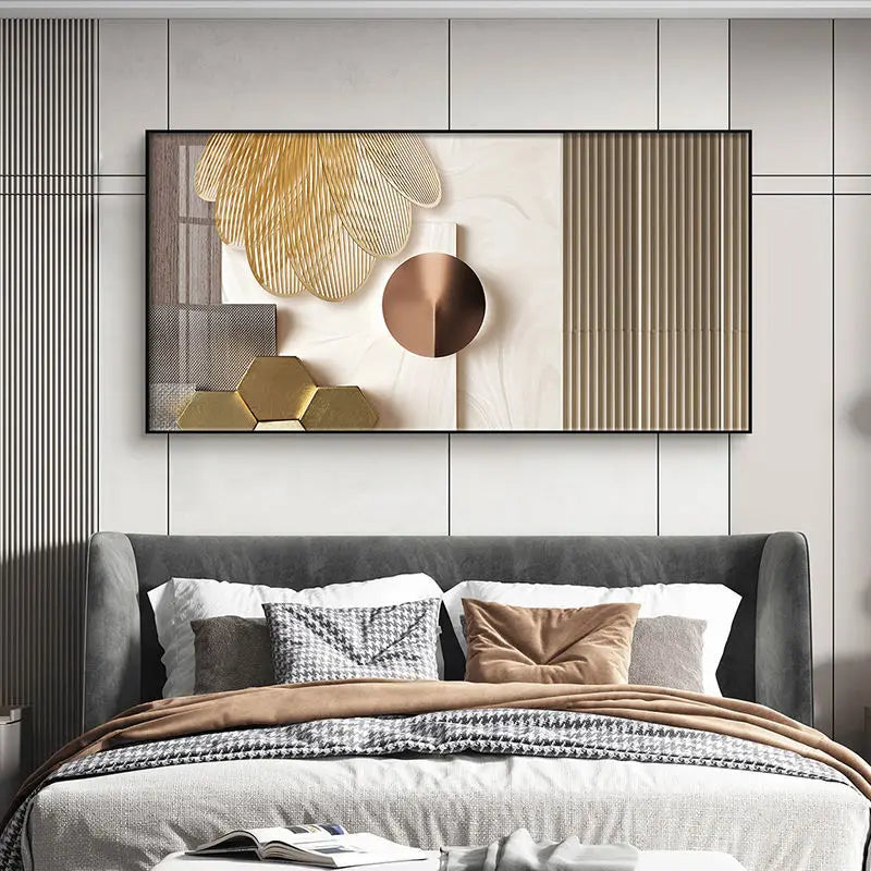 Modern Abstract Architectural Artforms Wall Art Fine Art Canvas Prints Black Brown Golden Beige Pictures For Luxury Loft Living Room Lifestyle Art Decor