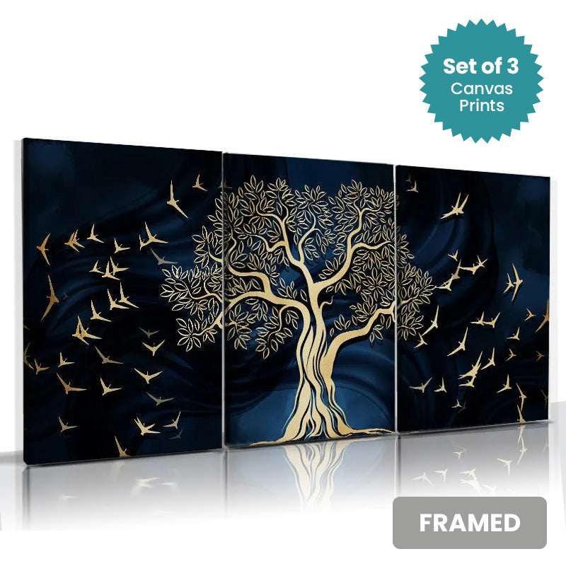 Set of 3Pcs FRAMED Nordic Abstract Wall Art Fine Art Canvas Prints, Framed With Wood Frame. Size Options: 20x30cm & 30x40cm