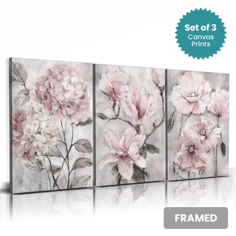 Set of 3Pcs FRAMED Nordic Abstract Wall Art Fine Art Canvas Prints, Framed With Wood Frame. Size Options: 20x30cm & 30x40cm