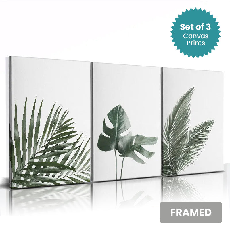 Set of 3Pcs FRAMED Nordic Abstract Wall Art Fine Art Canvas Prints, Framed With Wood Frame. Size Options: 20x30cm & 30x40cm