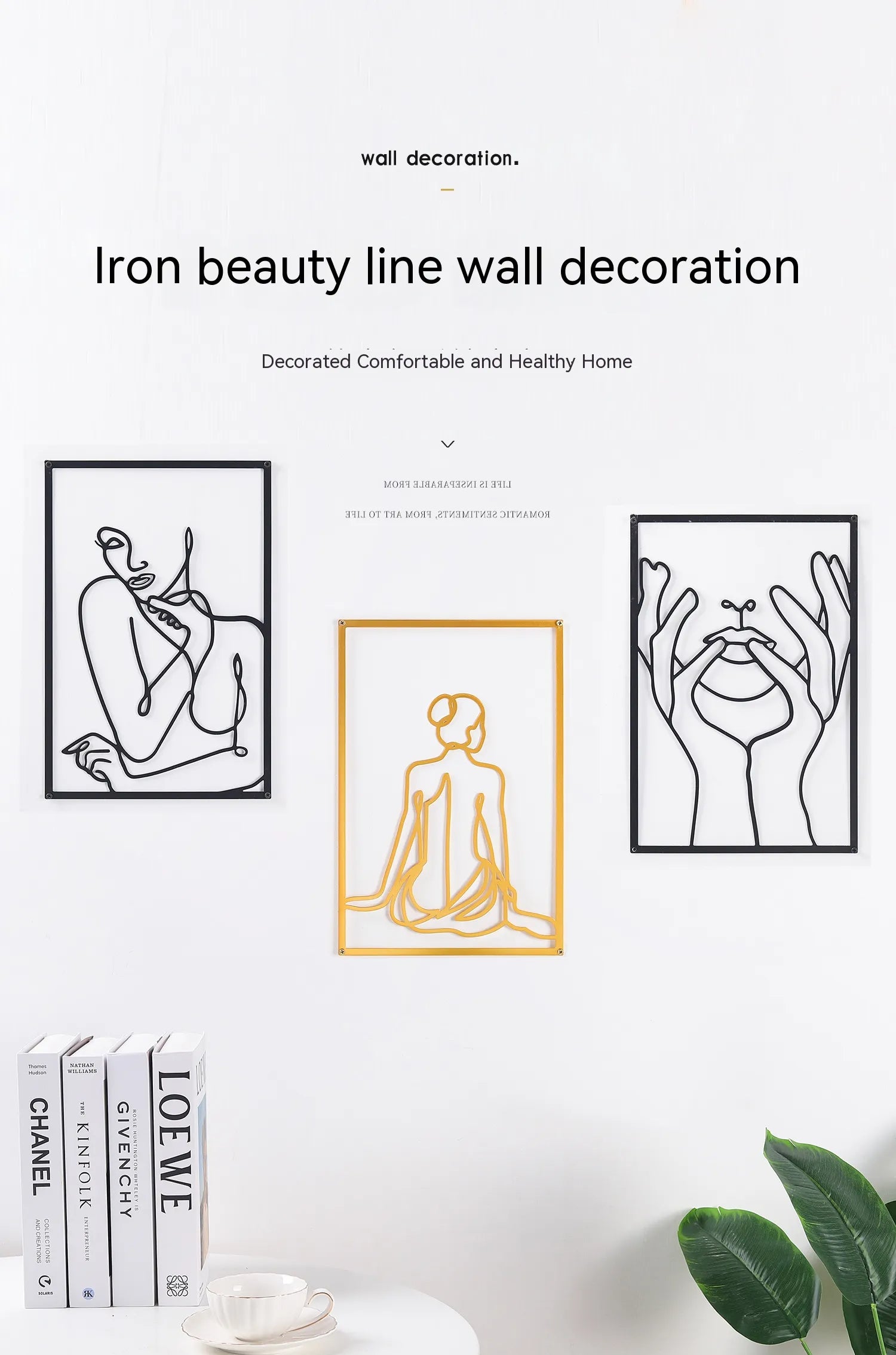 Simple Metalwork Line Art Figure Art Abstract Minimalist Wall Decoration For Bedroom Living Room Scandinavian Interior Design Home Decor