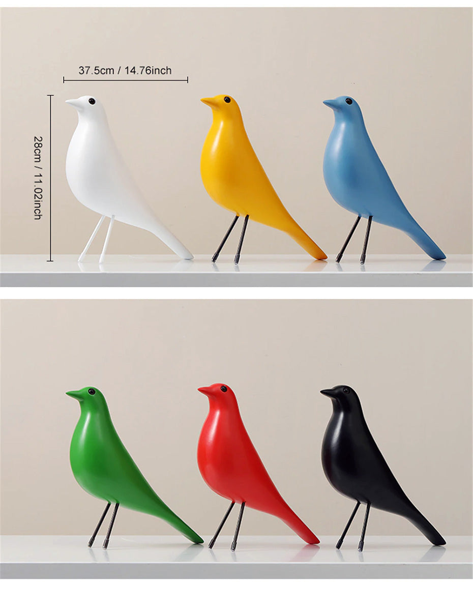 Simple Colorful Bird Figurine Nordic Blackbrid Desktop Ornament Decoration For Living Room Sideboard Office Desk Nordic Style Home Interior Decor