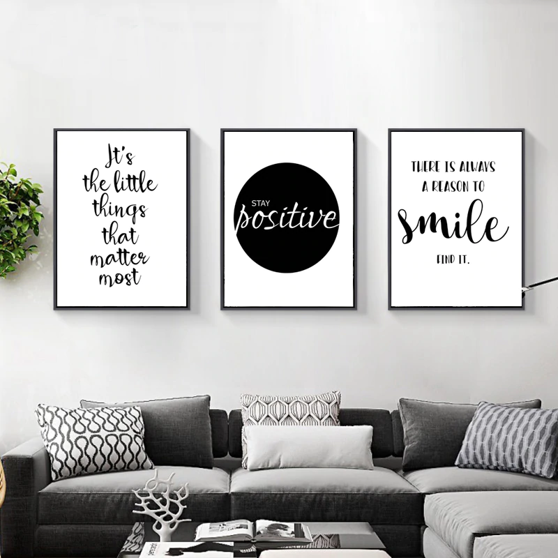 Office Living Room| Kitchen Print Wall Art Hallway A Positive Mind ...