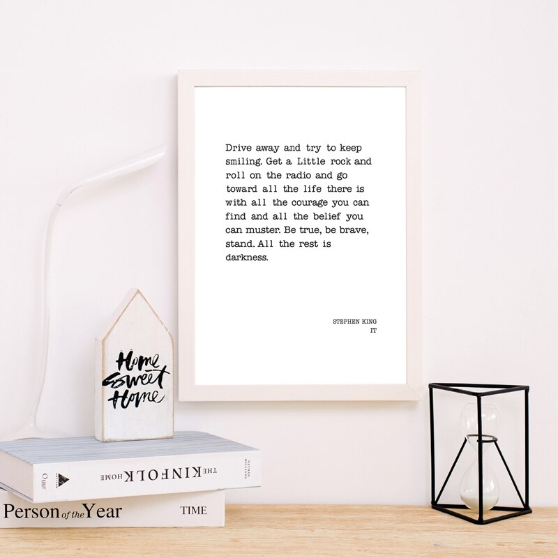 Stephen King Quote From IT Famous Literature Quotes Wall Art Fine Art Canvas Print Minimalist Typographic Black White Poster For Living Room Home Office Decor