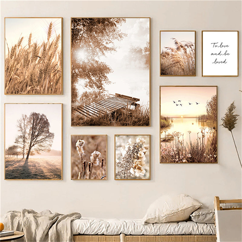 Summer Fields Morning Sunshine Wall Art Fine Art Canvas Prints Simple Lifestyle Landscape Pictures For Living Room Dining Room Art Decor