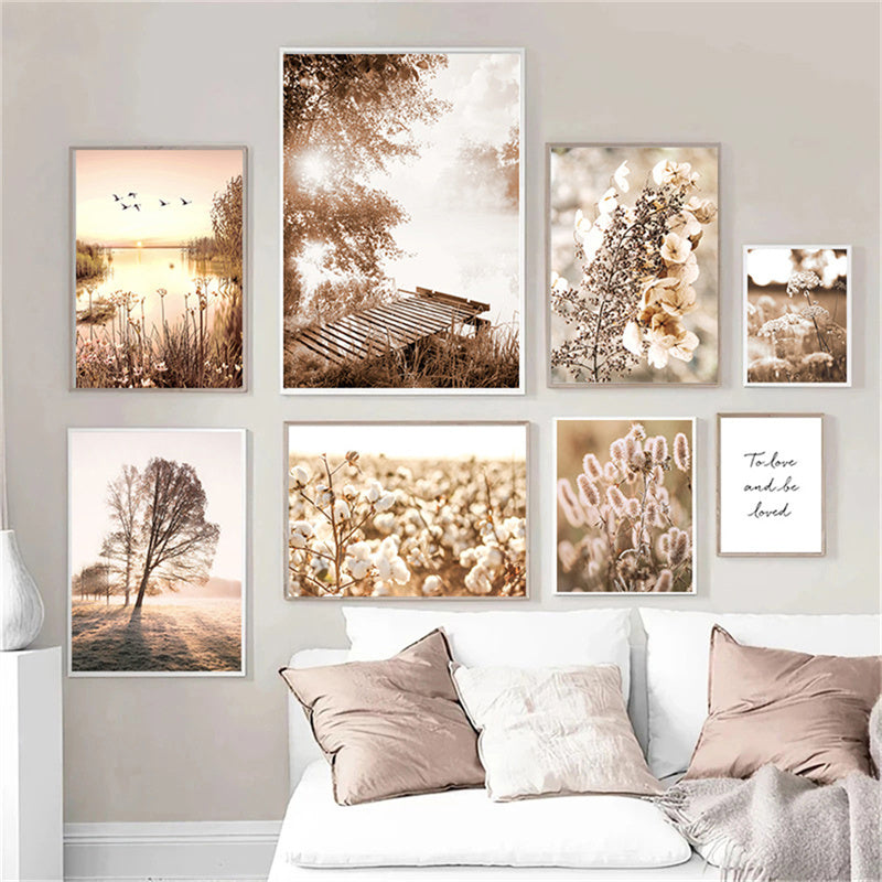 Summer Fields Morning Sunshine Wall Art Fine Art Canvas Prints Simple Lifestyle Landscape Pictures For Living Room Dining Room Art Decor