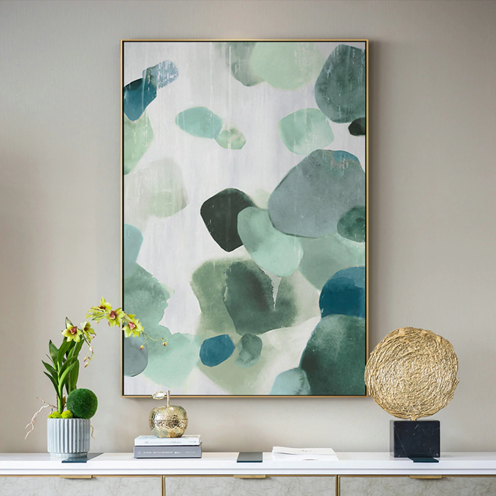 Textural Shades Of Green Abstract Wall Art Fine Art Canvas Prints Nordic Style Modern Pictures For Living Room Bedroom And Contemporary Office Interiors