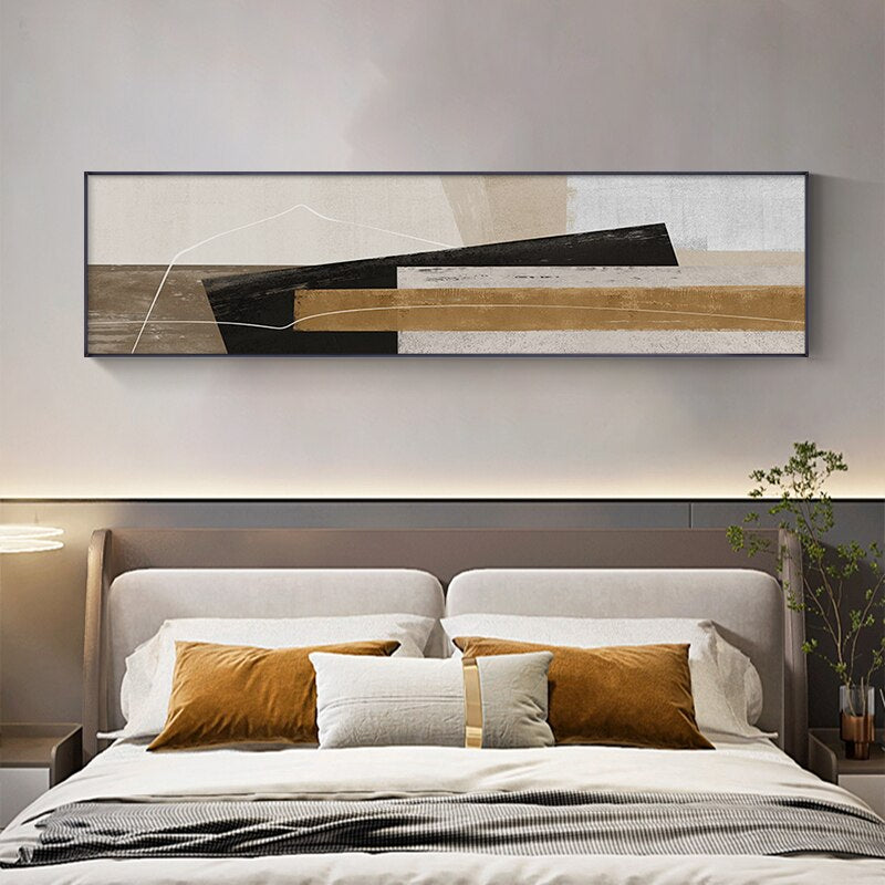 Urban Abstract Color Block Wall Art Fine Art Canvas Prints Neutral Colors Wide Format Picture For Above Sofa Living Room Bedroom Wall Decor