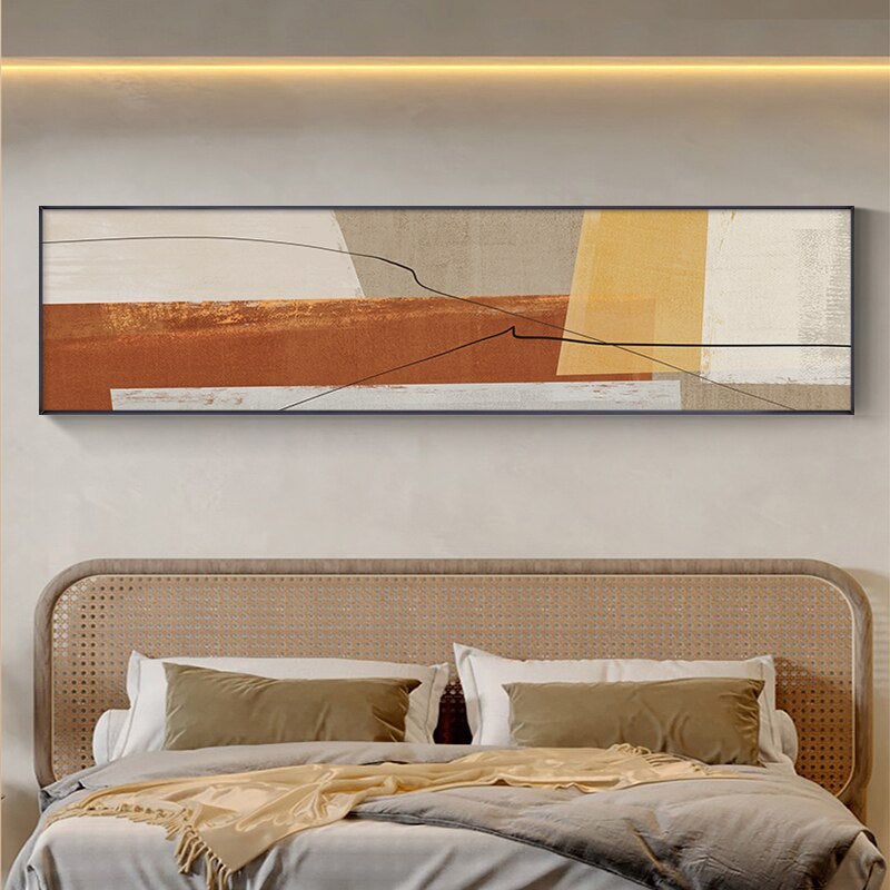 Urban Abstract Color Block Wall Art Fine Art Canvas Prints Neutral Colors Wide Format Picture For Above Sofa Living Room Bedroom Wall Decor