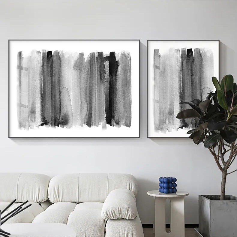 Urban Shades Of Grey Black White Abstract Wall Art Fine Art Canvas Prints Pictures For Modern Apartment Living Room Home Office Decor