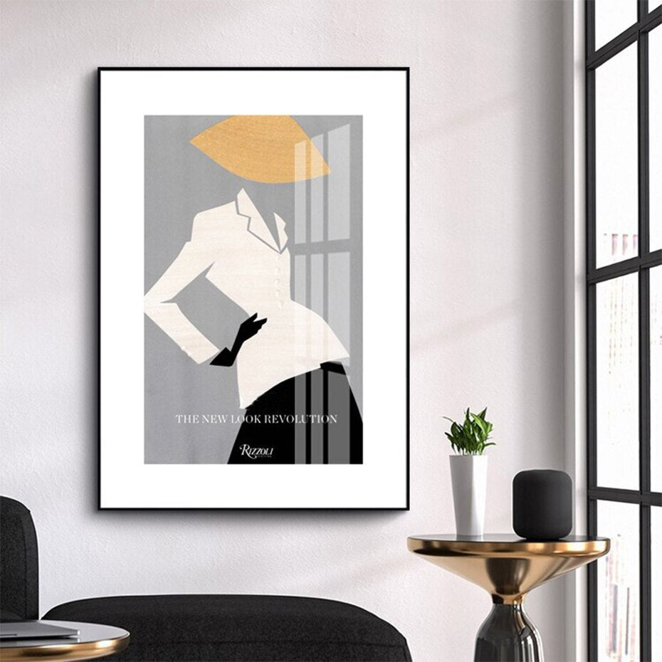 Vintage Fashion Haute Couture Poster Stylish Salon Wall Art Boutique Paintings Fine Art Canvas Prints For Modern Home Office Decor