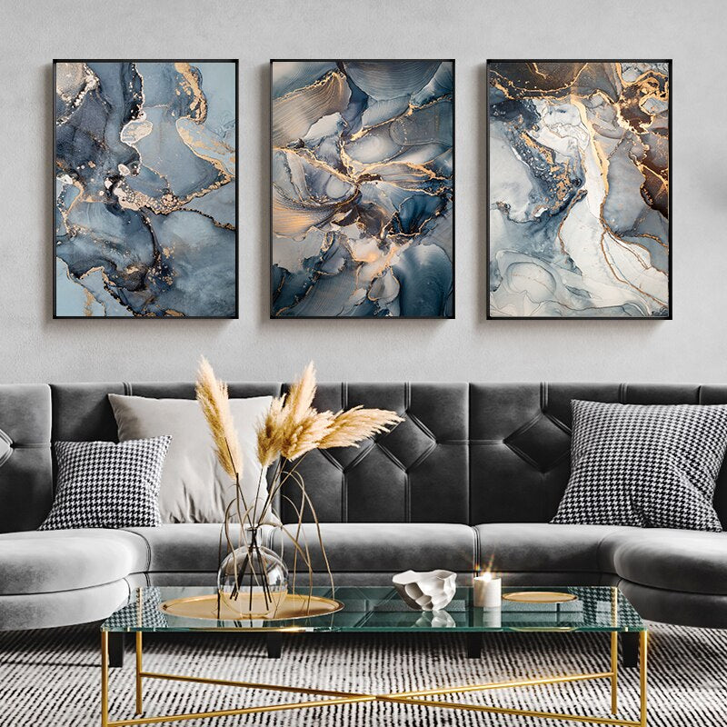 Watercolor Marble Stone Picture Canvas Painting Wall Art Modern Abstract Fashion Posters and Prints for Home Living Room Decor