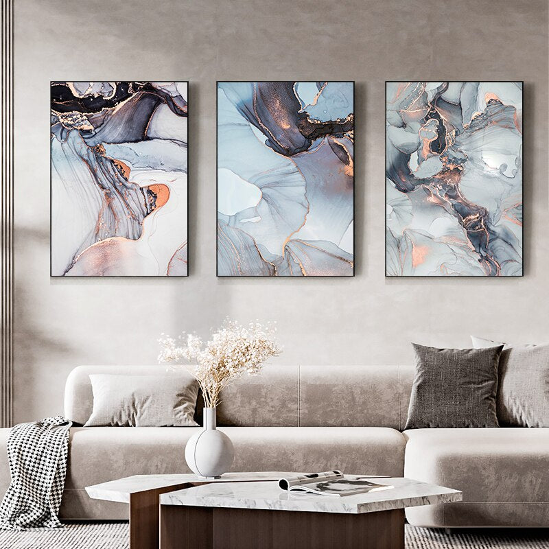 Watercolor Marble Stone Picture Canvas Painting Wall Art Modern Abstract Fashion Posters and Prints for Home Living Room Decor