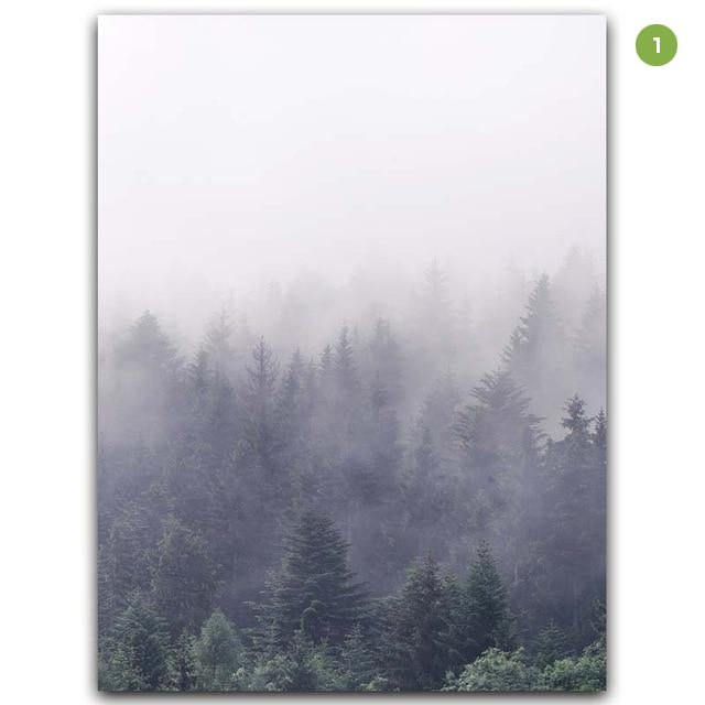 Misty Forest Landscape Wall Art Tranquil Nature Green Wilderness Canvas Prints Nordicwallart Com