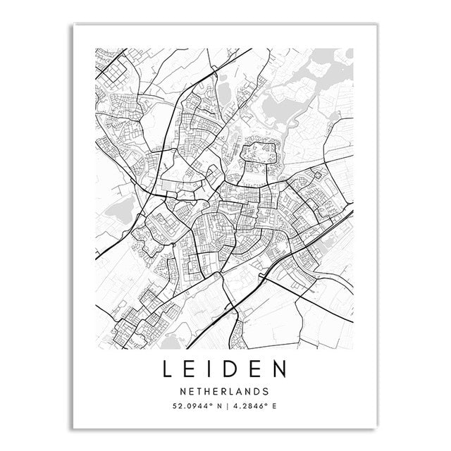 London Paris Amsterdam City Maps Wall Art Fine Art Canvas Print CUSTOM City Map Picture Minimalist Black White Nordic Style Home Office Interior Decor