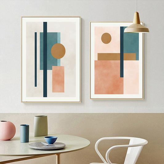 Scandinavian Abstract Wall Art Fine Art Canvas Prints Natural Hues Neu –