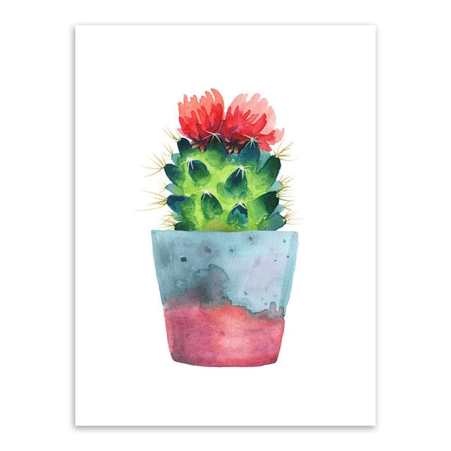 potted succulent drawing