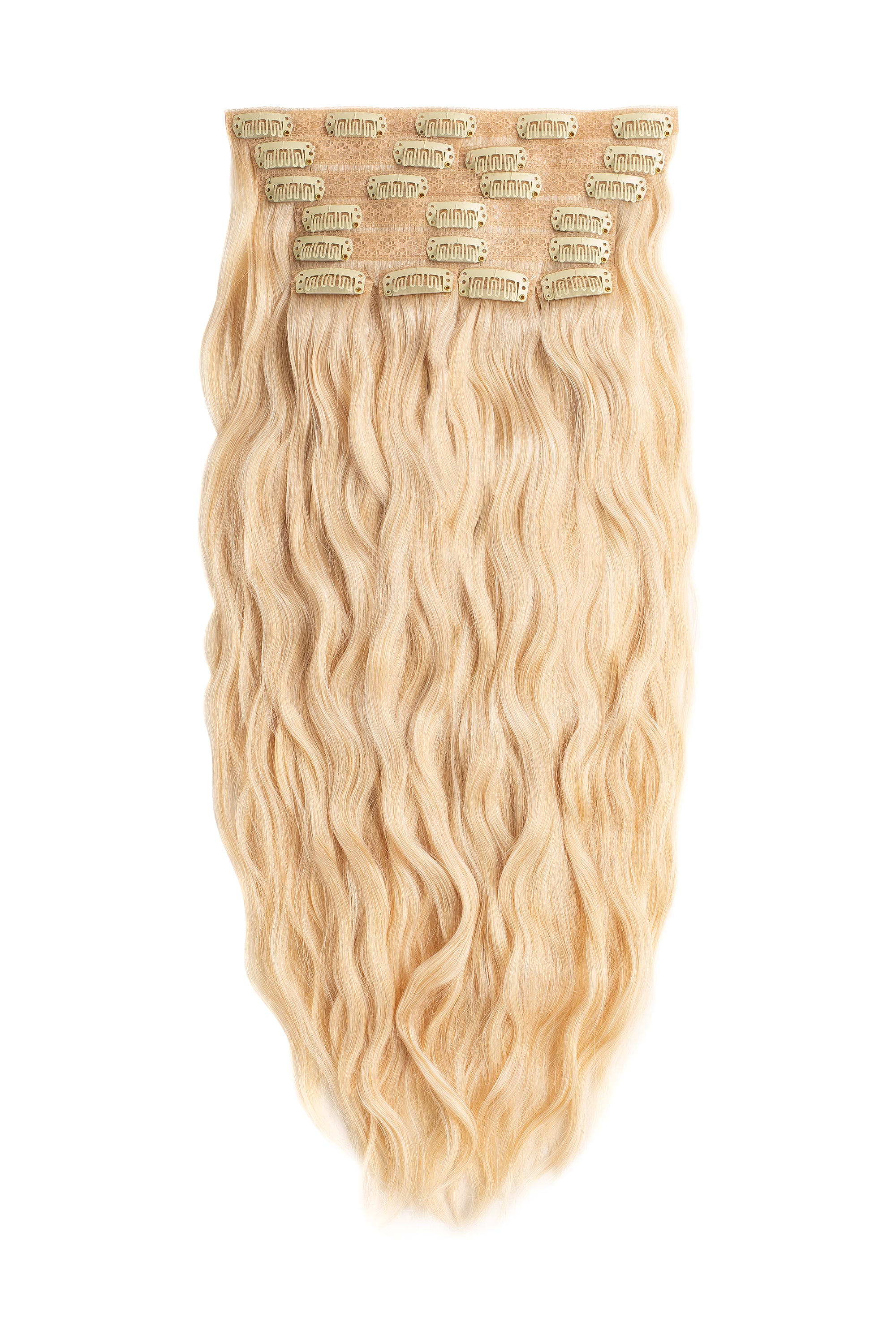 Beach Blonde 613 Beach Wave Clip In Glam Seamless Hair Extensions