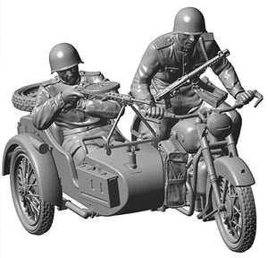 1/35 Soviet Motorcycle M-72 w/ Sidecar and Crew