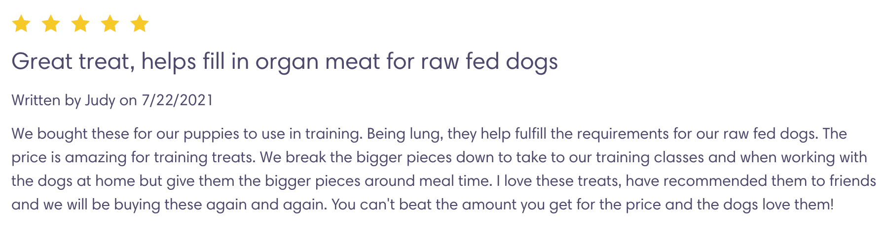 Beef Lung Bites Customer Review 3