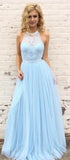 2021 A-line Long Prom Dress with Appliques and Beading, School Dance Dresses ,Fashion Winter Formal Dress PPS013