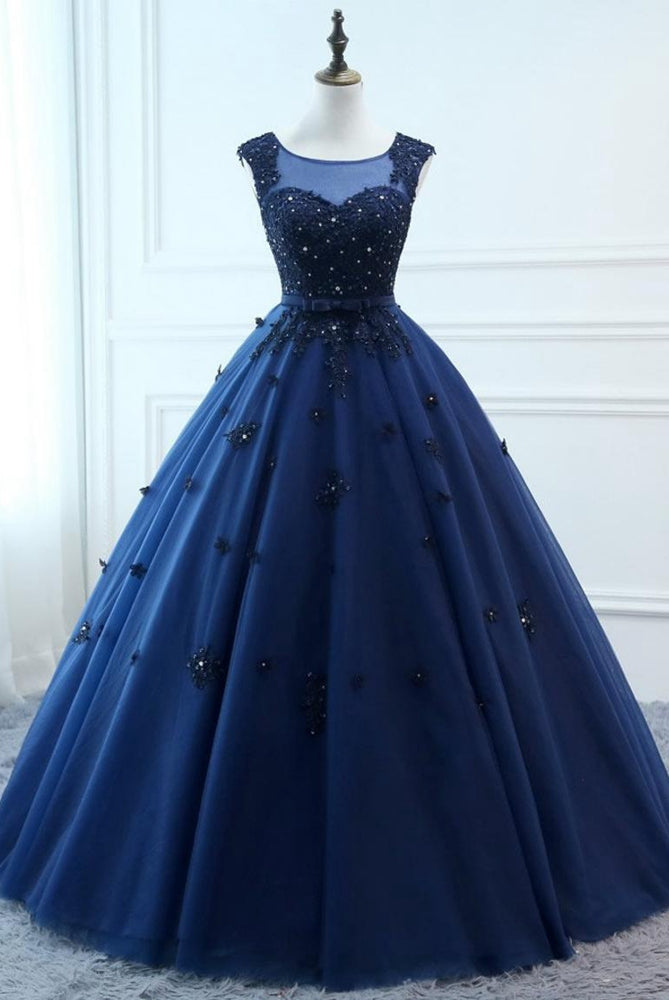 Ball Gown Quinceanera Dress with Appliques and Beading,Long Prom Dress ...