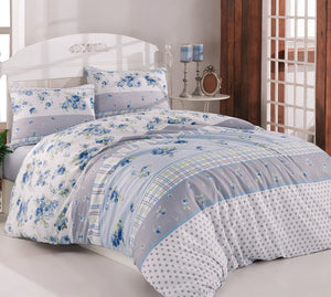 House Of Hampton Belinda Blue Reversible Duvet Set Queen 78 X87